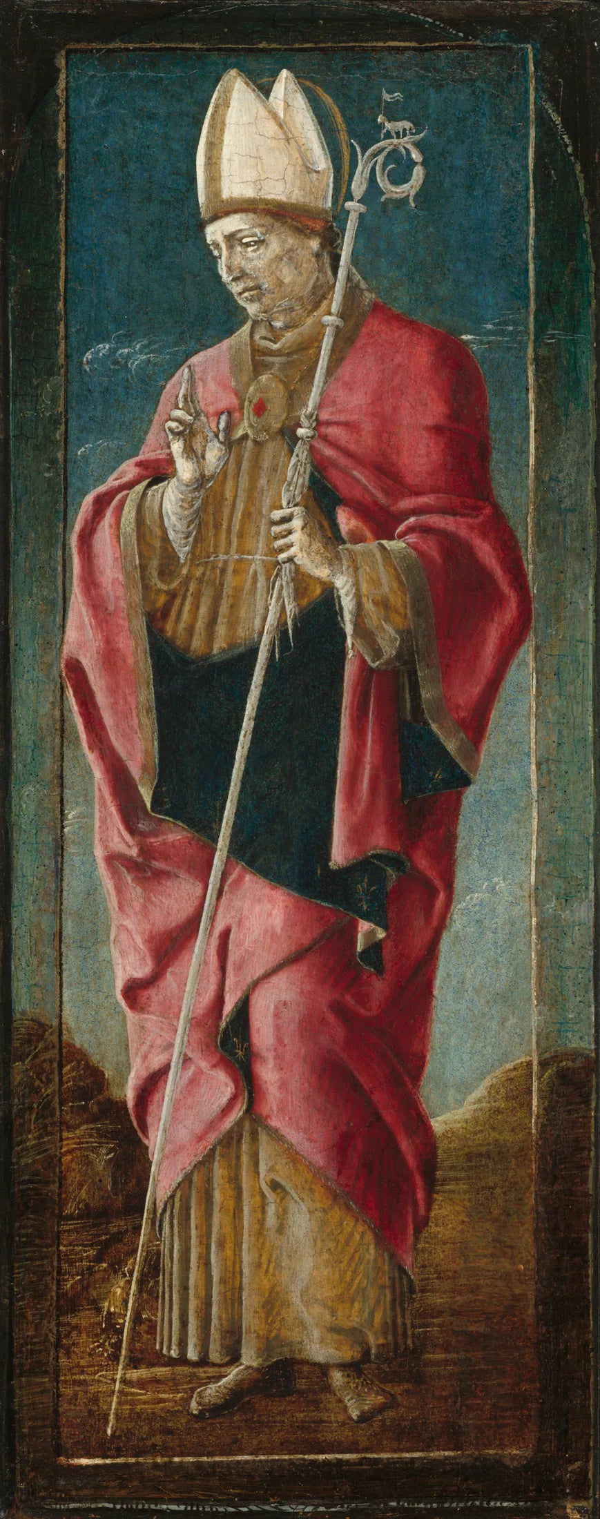 L'Annonciation avec saint François et saint Louis de Toulouse [panneau à l'extrême droite] - Cosmè Tura image 1 reproduction de peinture à l’huile