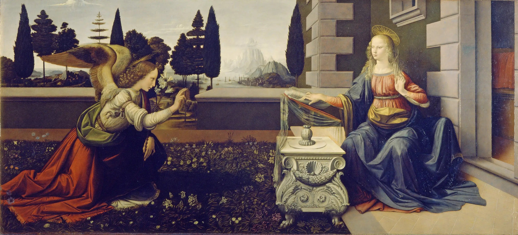 L'Annonciation de San Martino - Léonard de Vinci image 1 reproduction artisanale de tableau