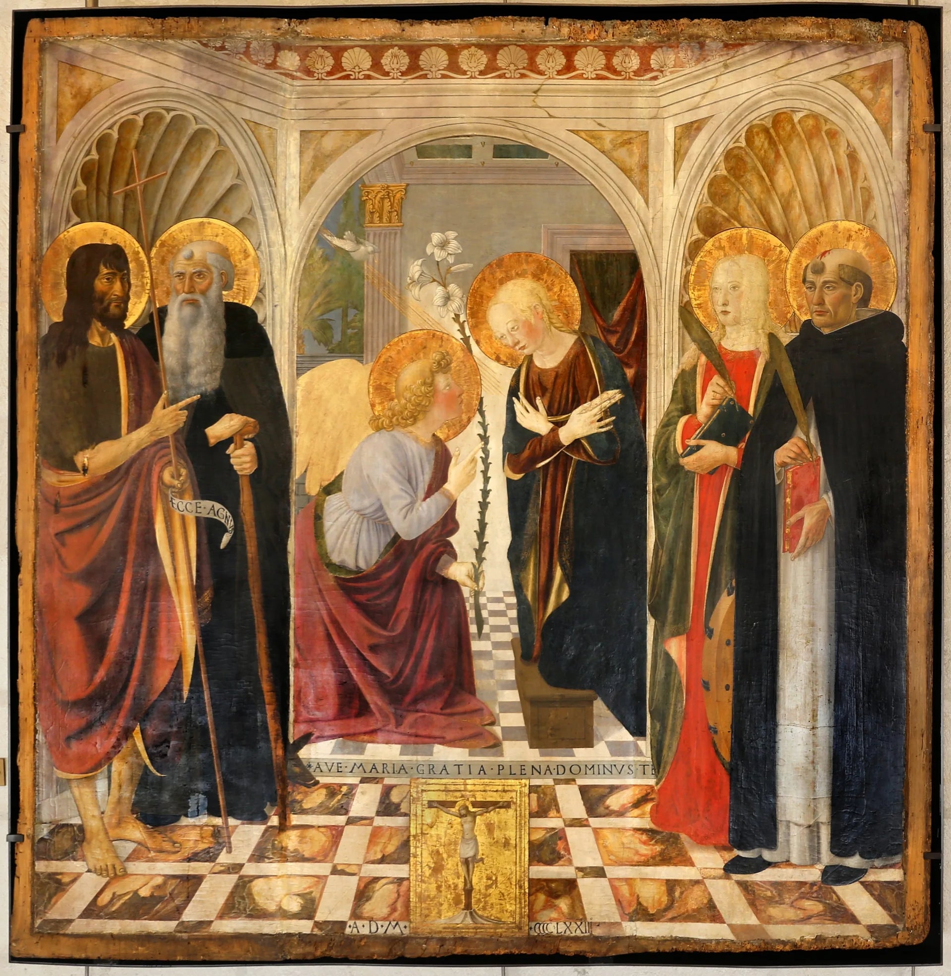 L'Annonciation entre quatre saints - Cosimo Rosselli image 1 copie de tableau peinte à la main