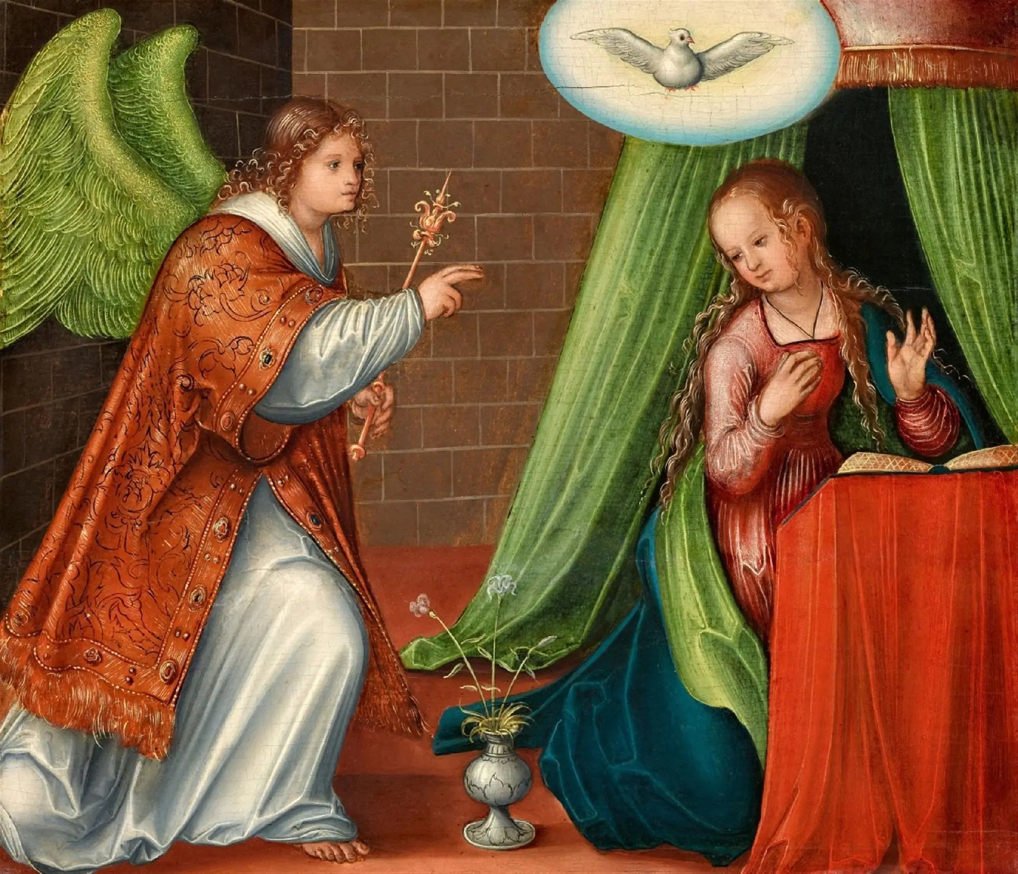 L'Annonciation - Lucas Cranach the Elder image 1 copie peinte à la main à l’huile