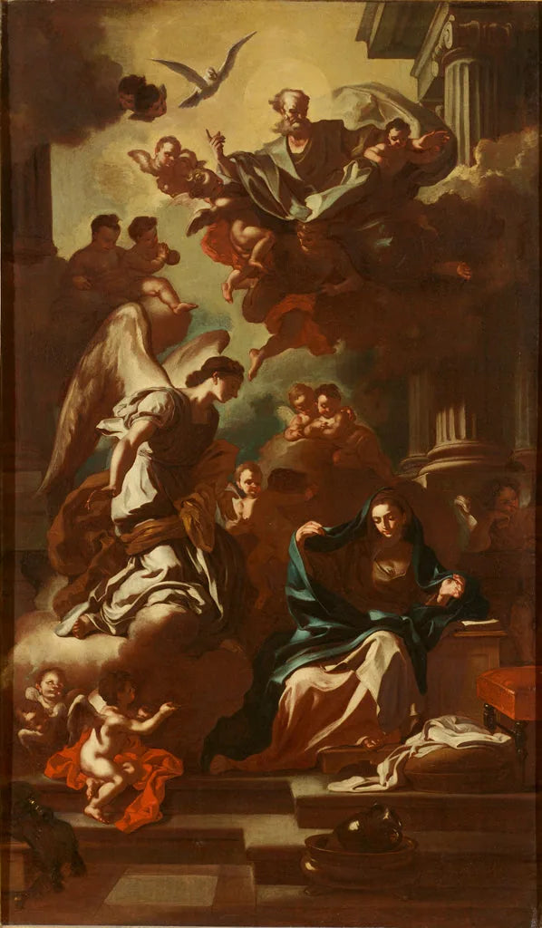 L'Annonciation, modèle pour le retable de l'église de San Rocco - Francesco Solimena image 1 reproduction de peinture à l’huile
