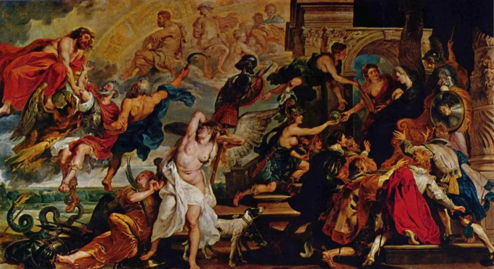 L'Apothéose d'Henri IV et la proclamation de la régence de la reine, le 14 mai 1610 (Louvre) - Peter Paul Rubens image 1 copie de tableau peinte à la main