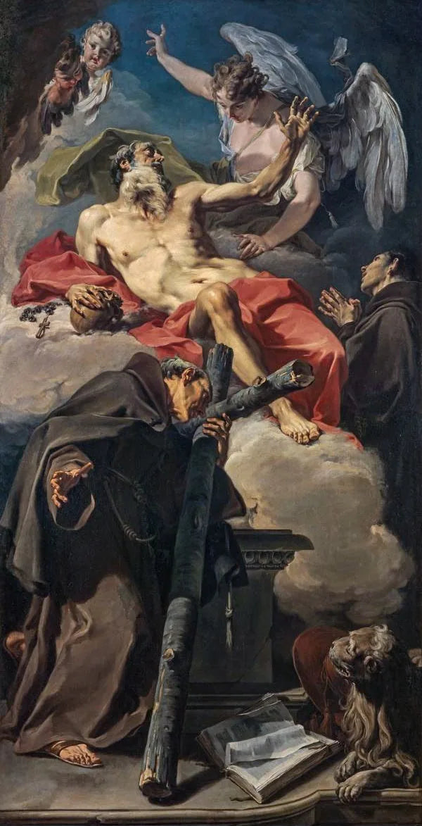L'apothéose de saint Jérôme avec saint Pierre d'Alcántara et un franciscain non identifié - Giovanni Battista Pittoni image 1 reproduction réalisée par Alpha Reproduction