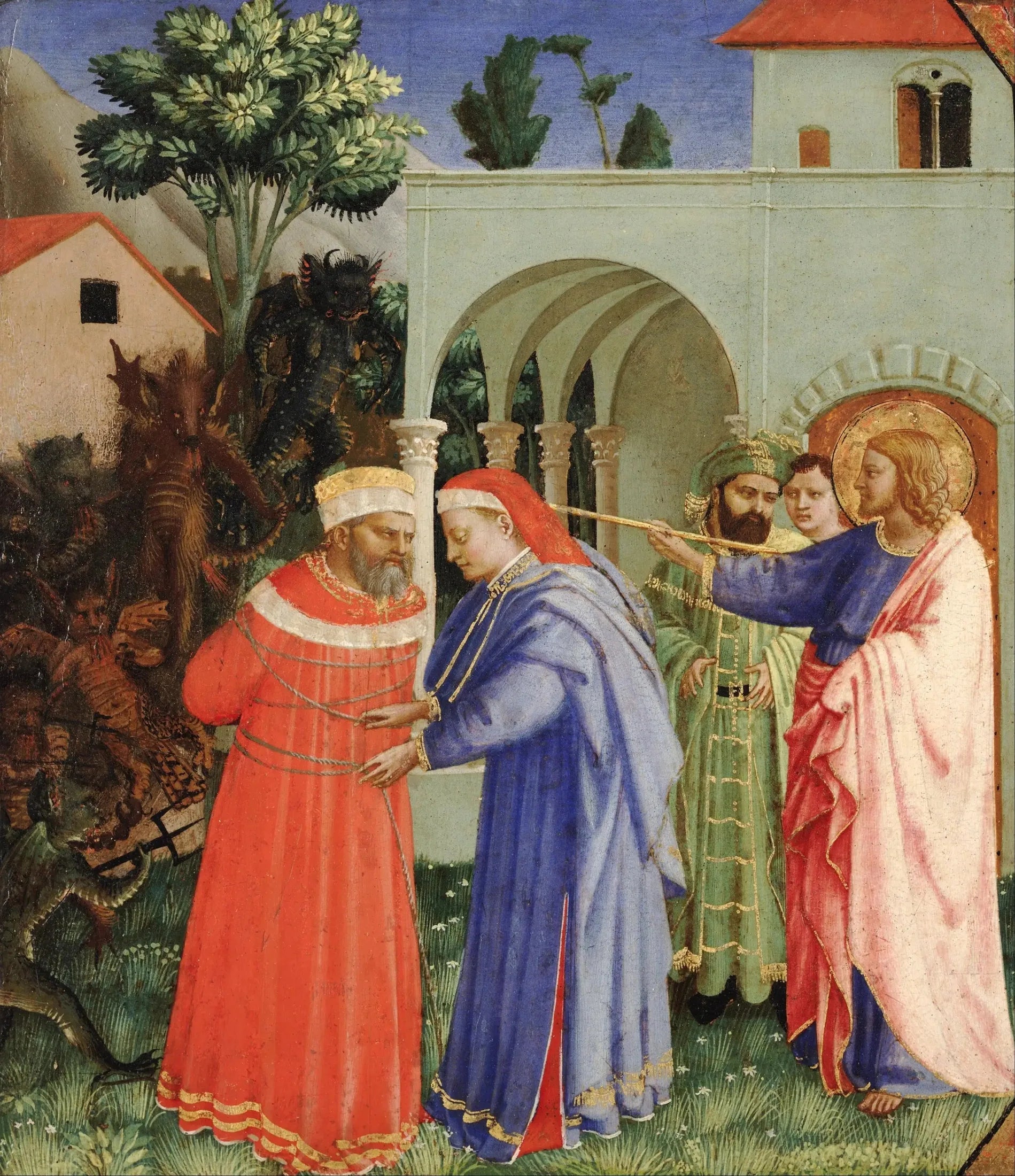 L'apôtre saint Jacques le Majeur libérant le magicien Hermogène - Fra Angelico image 1 reproduction de peinture à l’huile