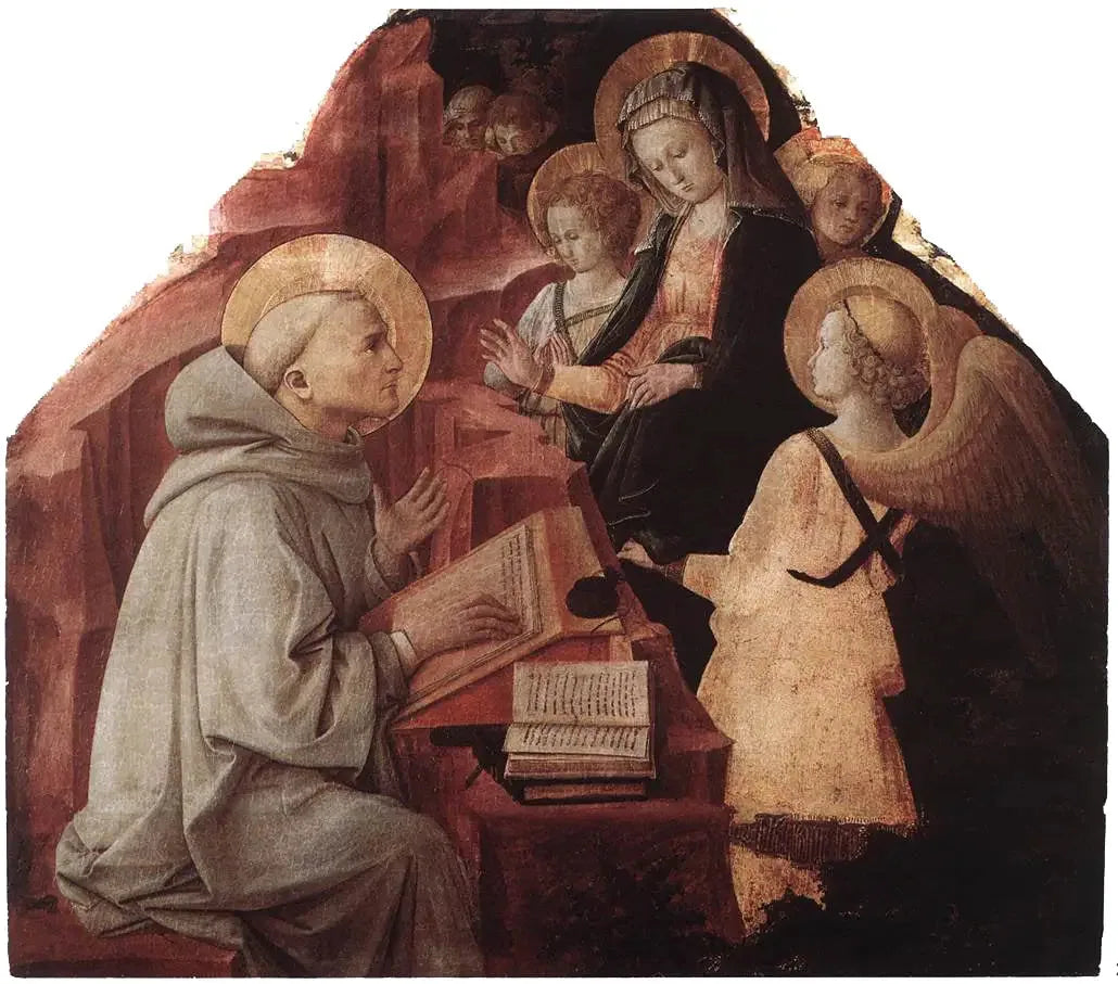 L'Apparition de la Vierge à saint Bernard - Fra Filippo Lippi image 1 reproduction artisanale de tableau