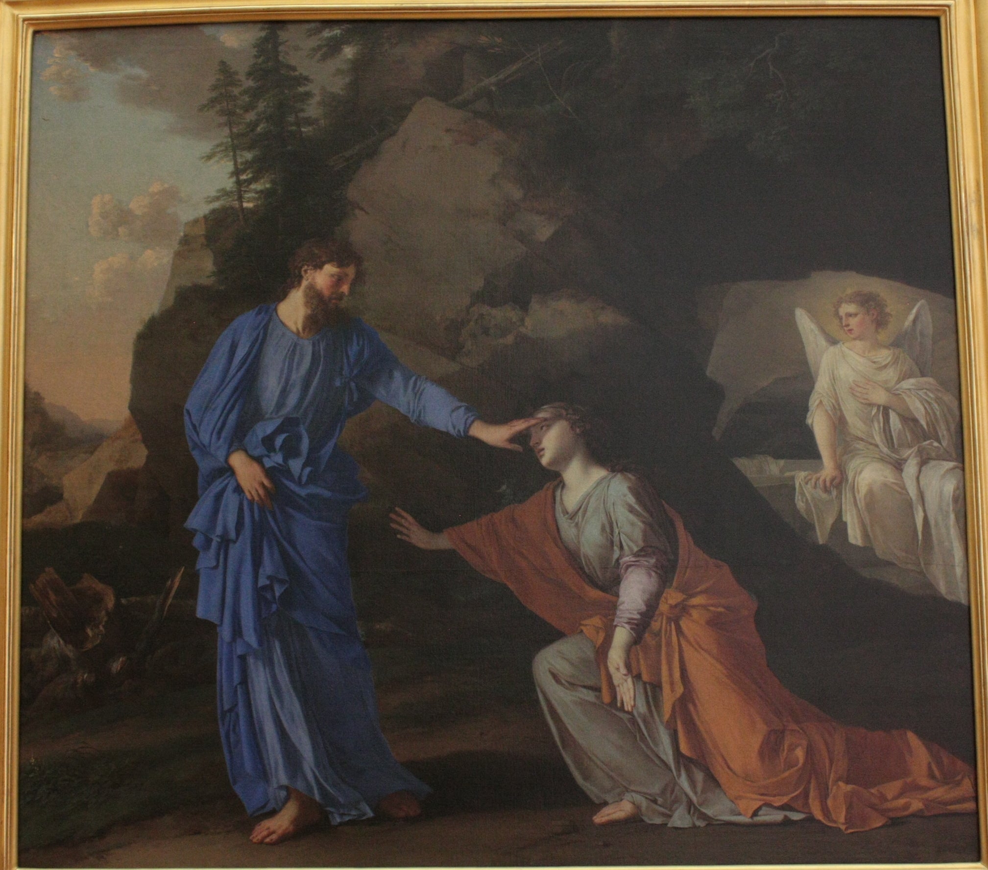 L'Apparition du Christ à Sainte Madeleine (Noli me tangere) - Laurent de La Hyre image 1 tableau peint à l’huile sur toile