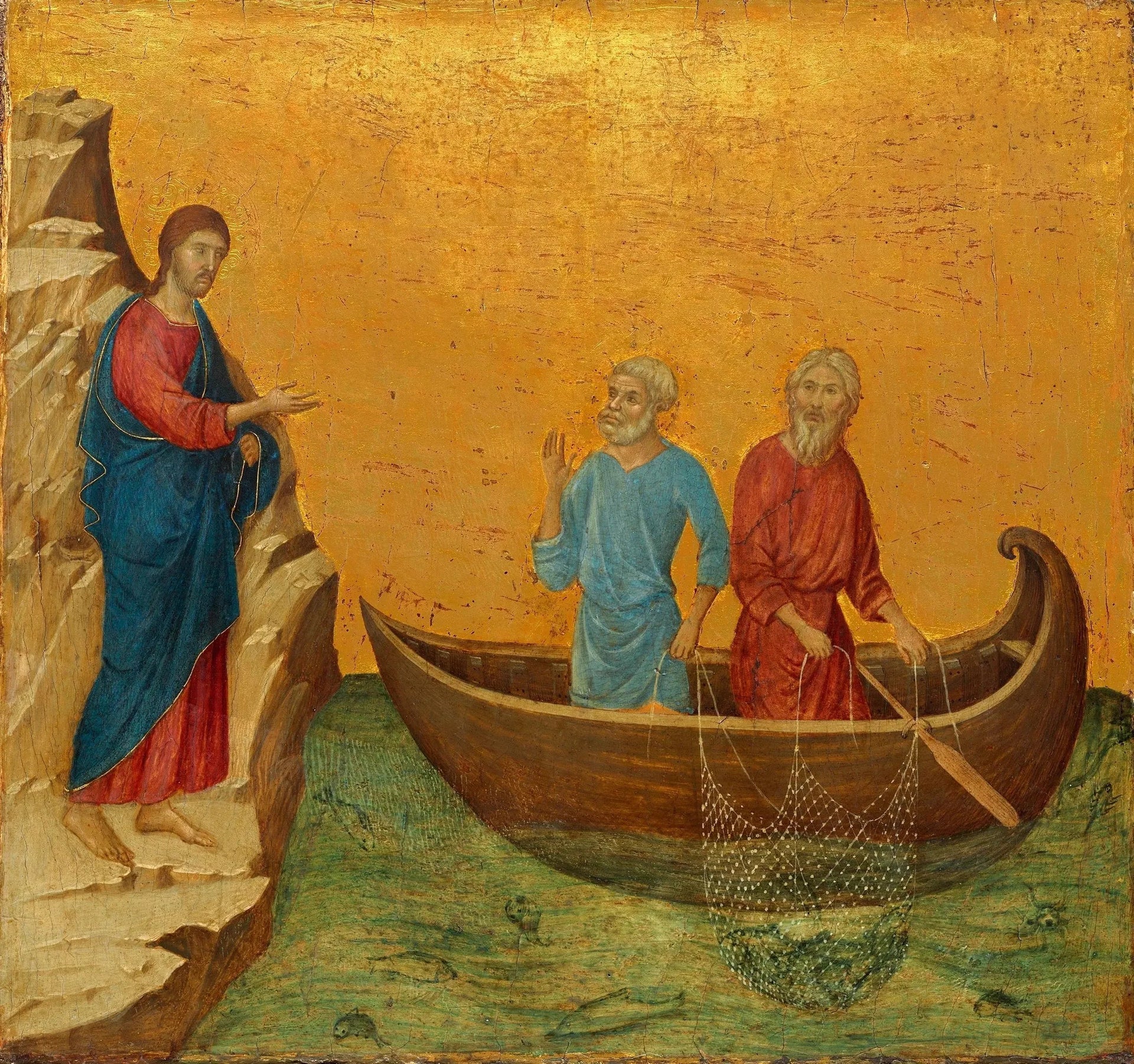 L'appel des apôtres Pierre et André - Duccio di Buoninsegna image 1 copie de tableau peinte à la main