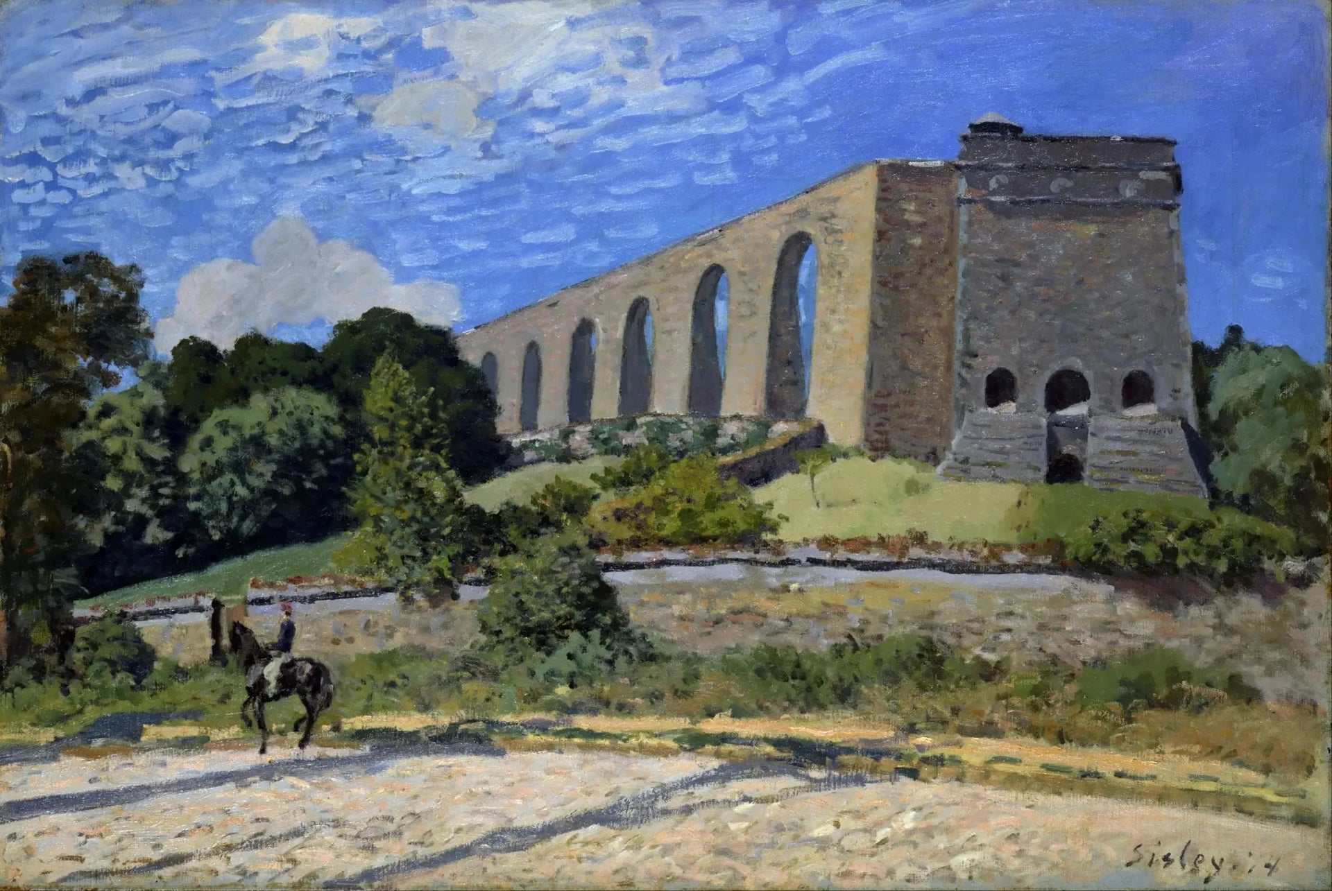 L'Aqueduc de Marly - Alfred Sisley image 1 copie peinte à la main à l’huile