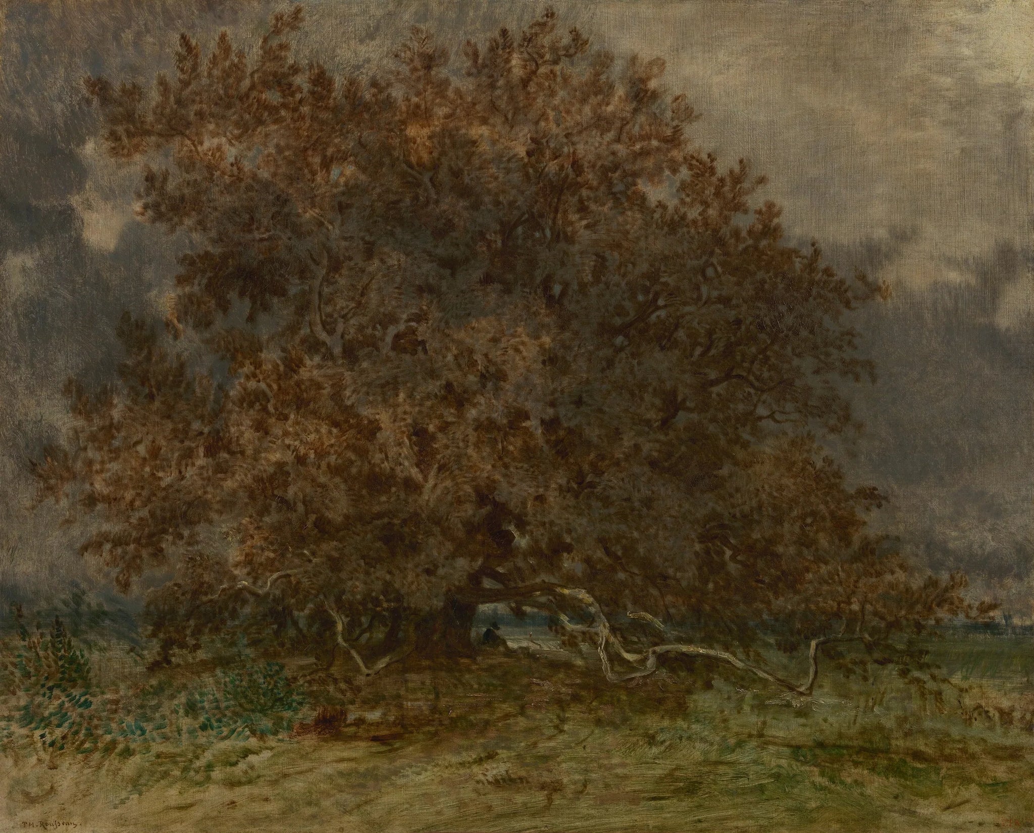 L'arbre tordu au Carrefour de l'Épine - Théodore Rousseau image 1 reproduction artisanale de tableau