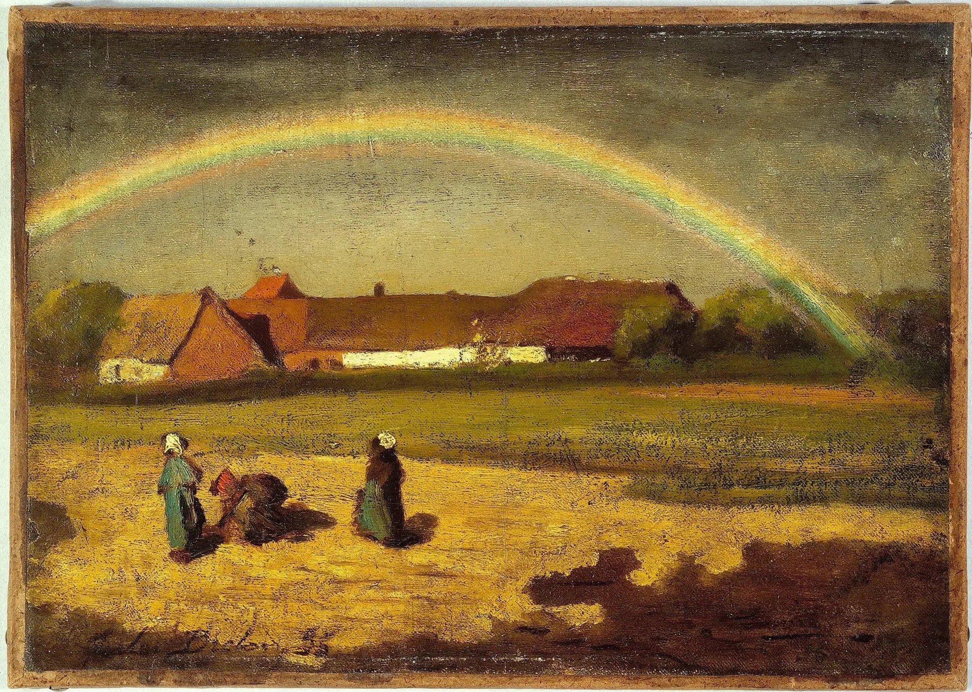 L'arc-en-ciel à Courrières - Jules Breton image 1 tableau peint à l’huile sur toile