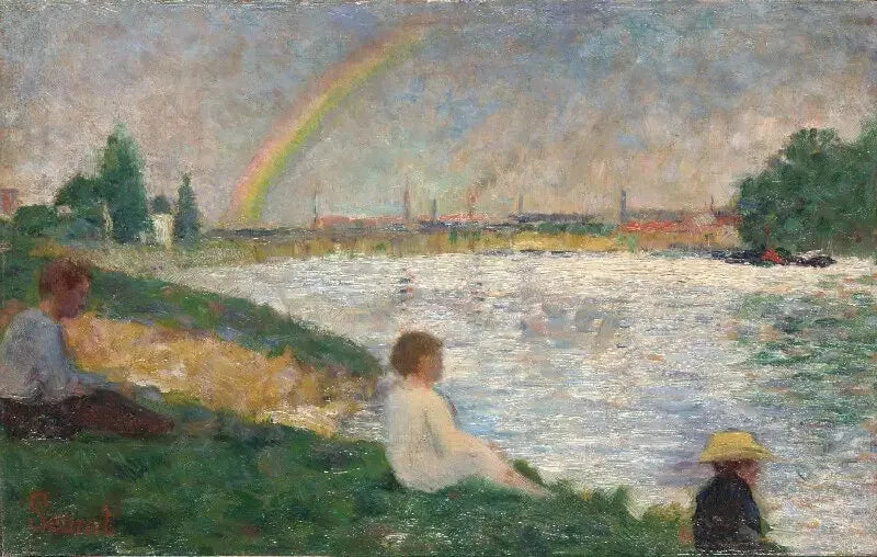 L'Arc-en-ciel : Étude pour « Baigneuses à Asnières » - Georges Seurat image 1 copie peinte à la main à l’huile