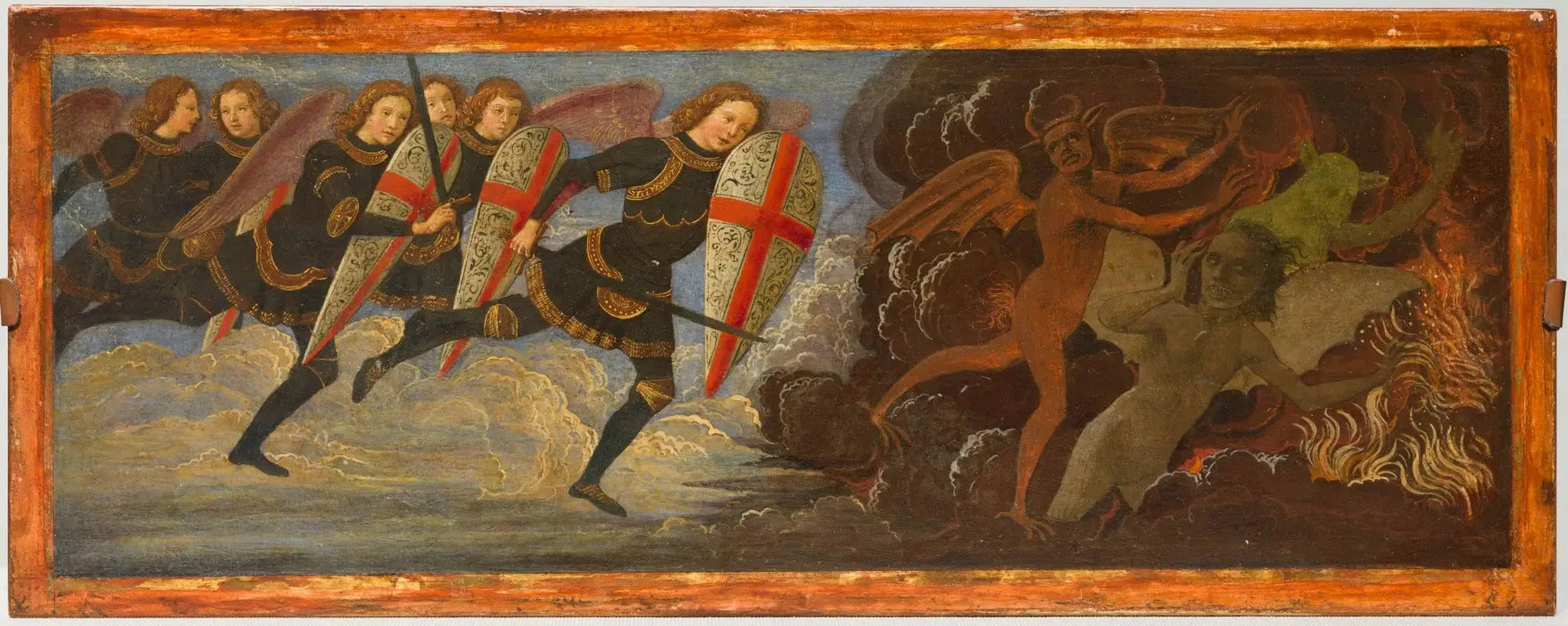 L'Archange Saint Michel et les Anges en guerre contre le Diable - Domenico Ghirlandaio image 1 copie de tableau peinte à la main