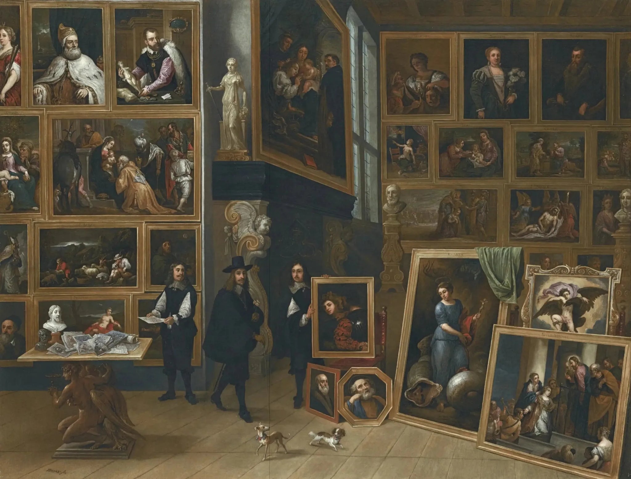 L'Archiduc Léopold-Guillaume dans sa galerie à Bruxelles - David Teniers le Jeune image 1 copie peinte à la main à l’huile