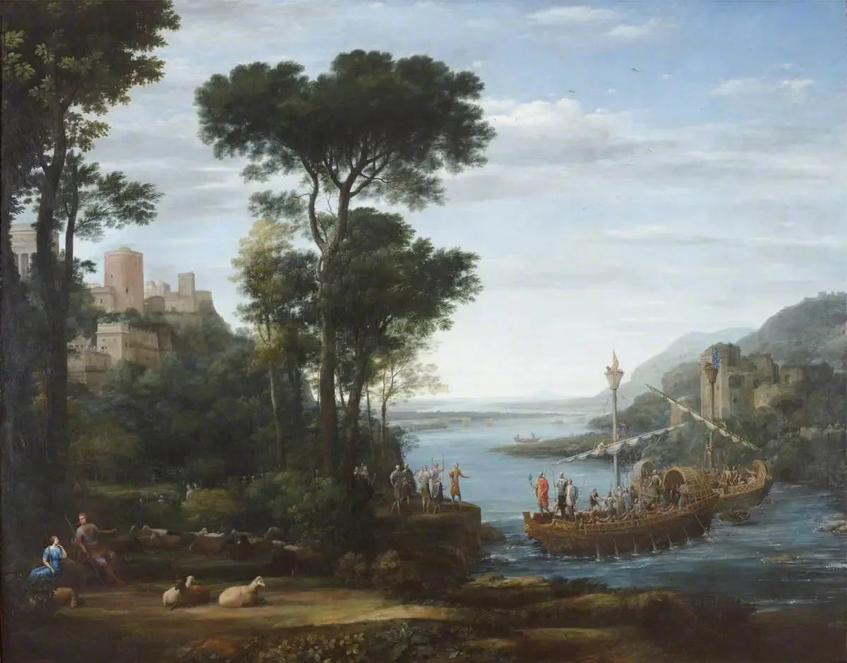 L'arrivée d'Énée à Pallanteum - Claude Lorrain image 1 reproduction de peinture à l’huile