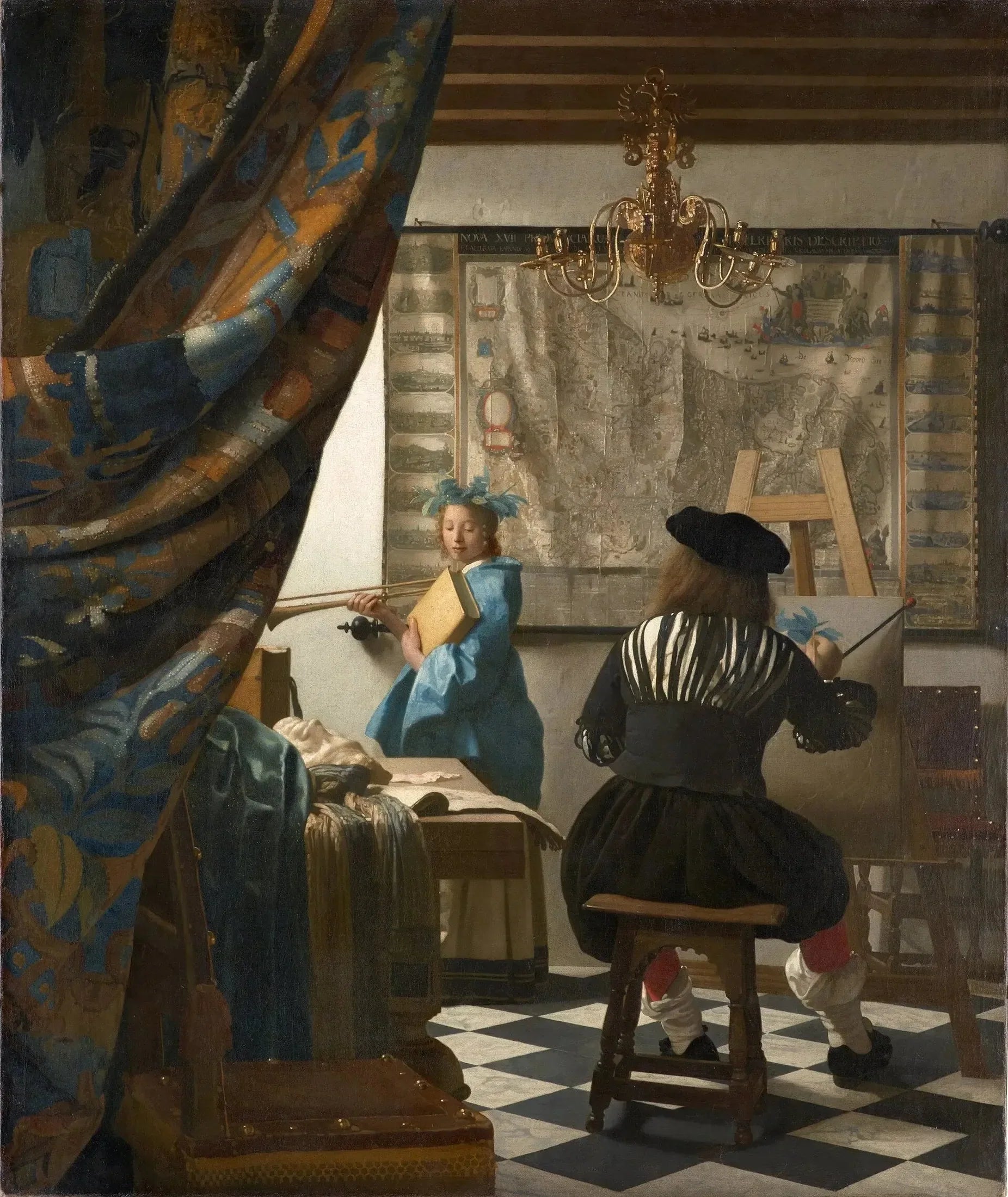 L'Art de la peinture - Johannes Vermeer image 1 copie peinte à la main à l’huile