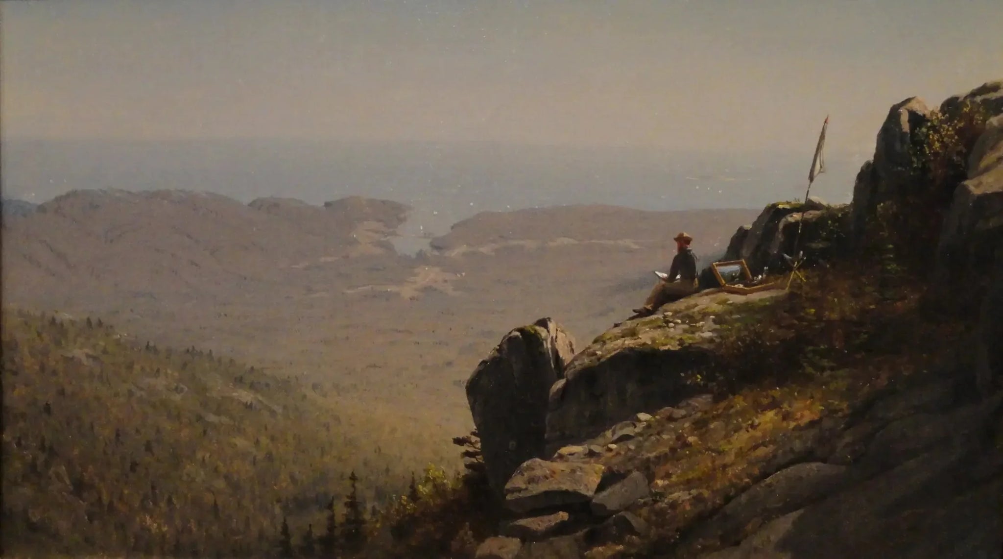 L'artiste dessinant à Mount Desert, dans le Maine - Sanford Robinson Gifford image 1 reproduction d’œuvre d’art à l’huile