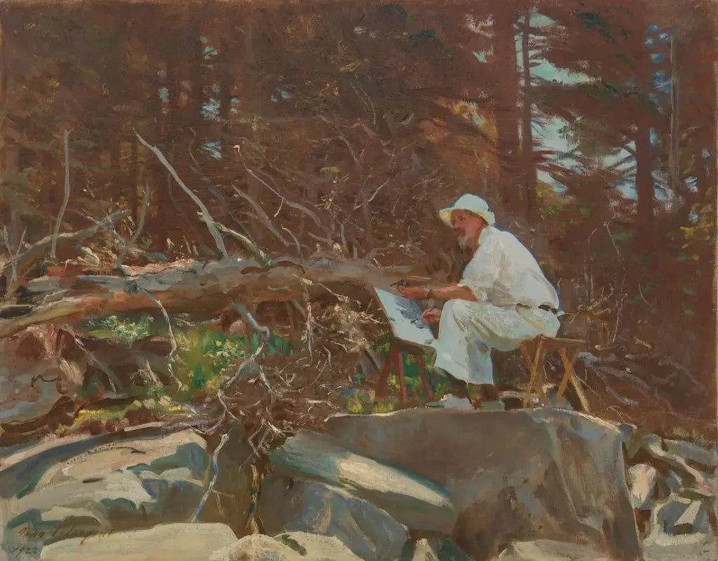 L'artiste esquisse - John Singer Sargent image 1 copie peinte à la main à l’huile
