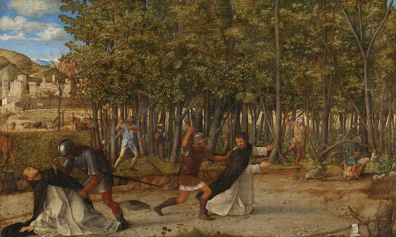 L'Assassinat de saint Pierre martyr - Giovanni Bellini image 1 reproduction artisanale de tableau