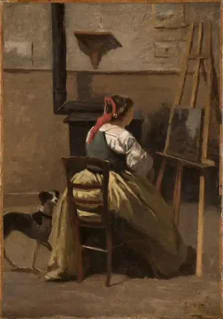 L'Atelier de Corot - Jean-Baptiste Camille Corot image 1 reproduction d’œuvre d’art à l’huile