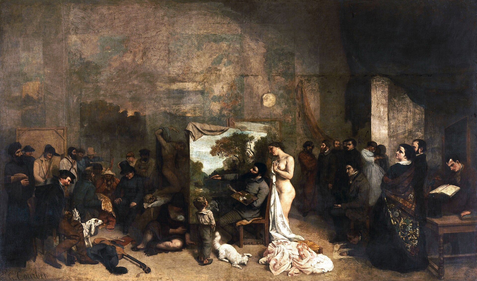L'Atelier du peintre - Gustave Courbet image 1 reproduction artisanale de tableau