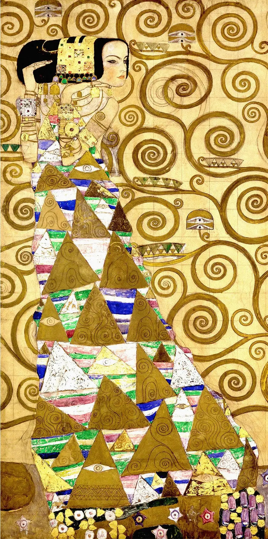 L'Attente - Gustav Klimt image 1 copie de tableau peinte à la main