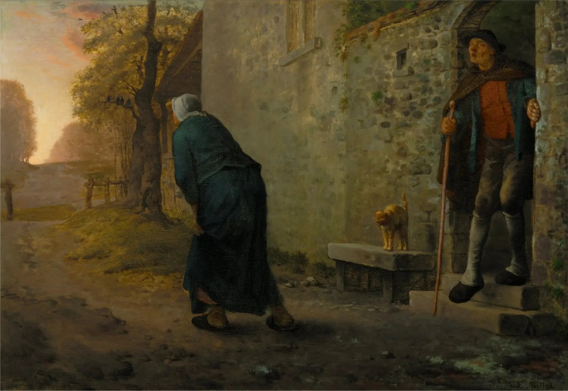 L'Attente - Jean-François Millet image 1 tableau peint à l’huile sur toile