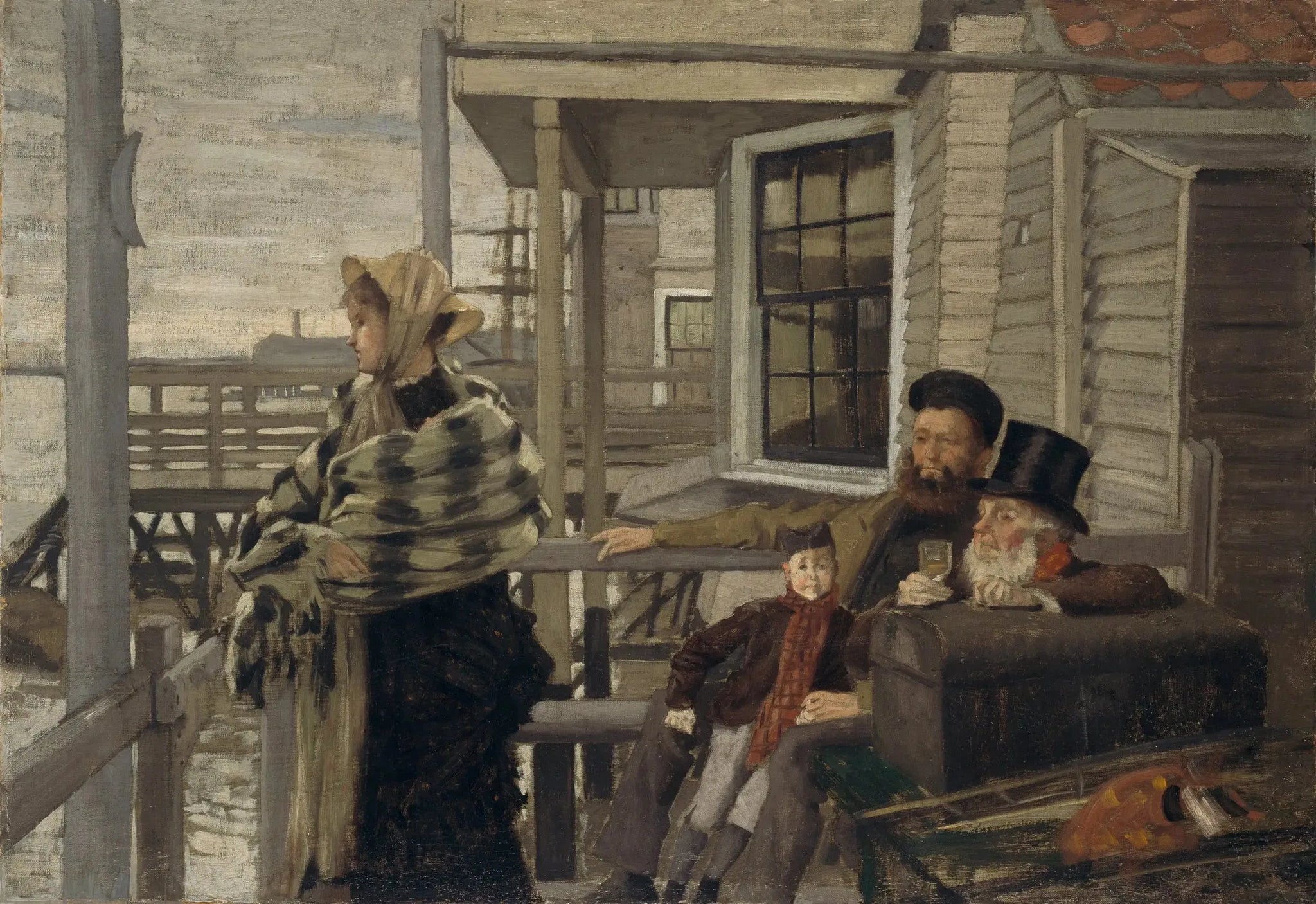 L'auberge des Trois Corbeaux, Gravesend - James Tissot image 1 reproduction artisanale de tableau