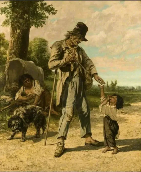 L'Aumône d'un mendiant à Ornans - Gustave Courbet image 1 copie de tableau peinte à la main