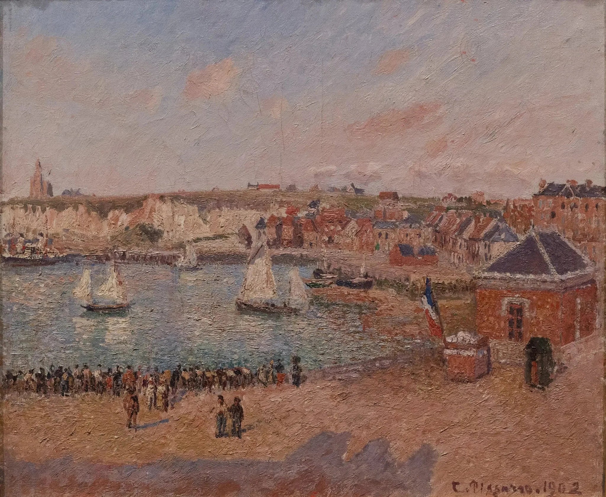 L’Avant-port de Dieppe, après-midi, soleil - Camille Pissarro image 1 copie peinte à la main à l’huile