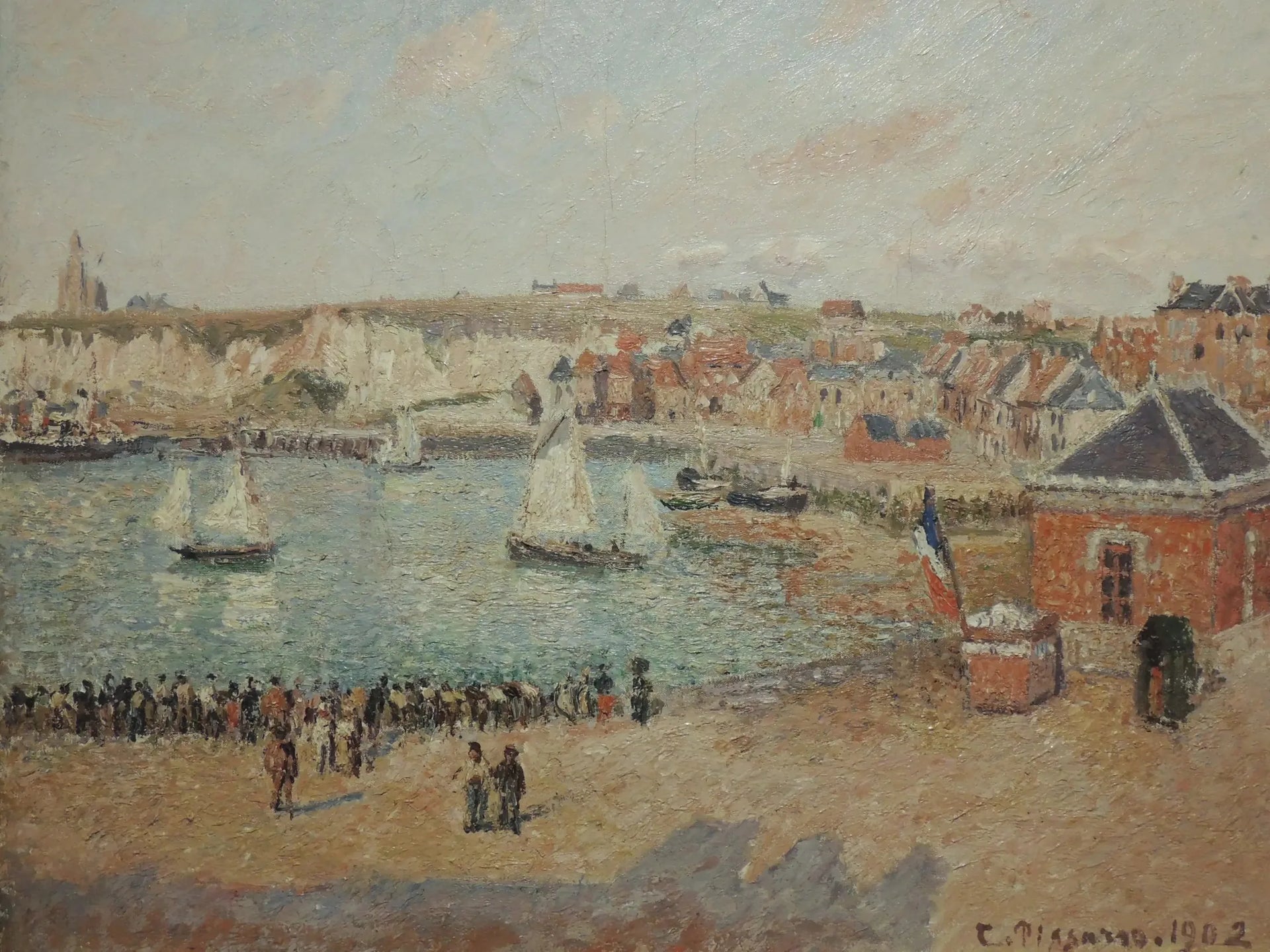 L’Avant-port de Dieppe, après-midi, soleil - Camille Pissarro image 1 copie de tableau peinte à la main