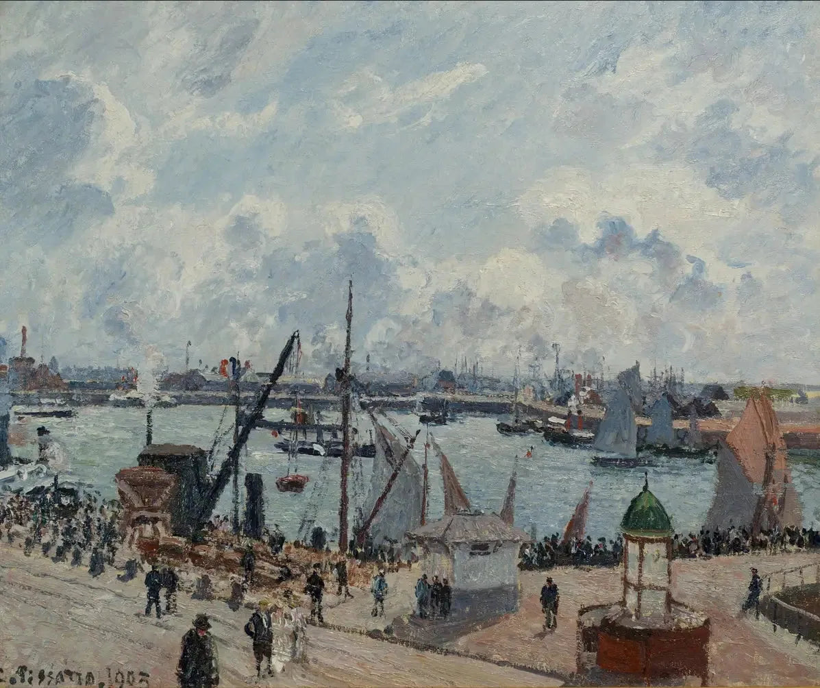 L'avant-port du Havre. Matin. Soleil. Marée montantel - Camille Pissarro image 1 copie peinte à la main à l’huile