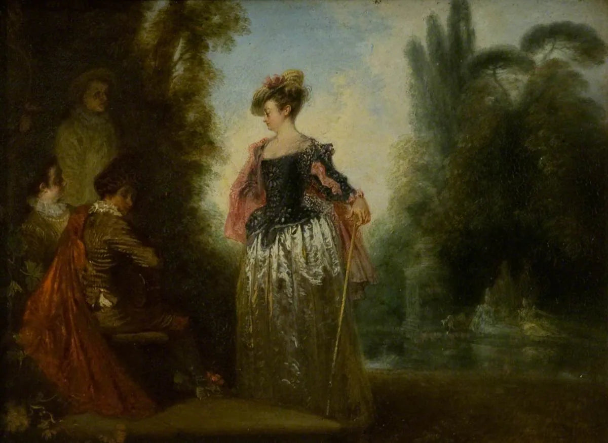 L'aventuriere - Antoine Watteau image 1 reproduction artisanale de tableau