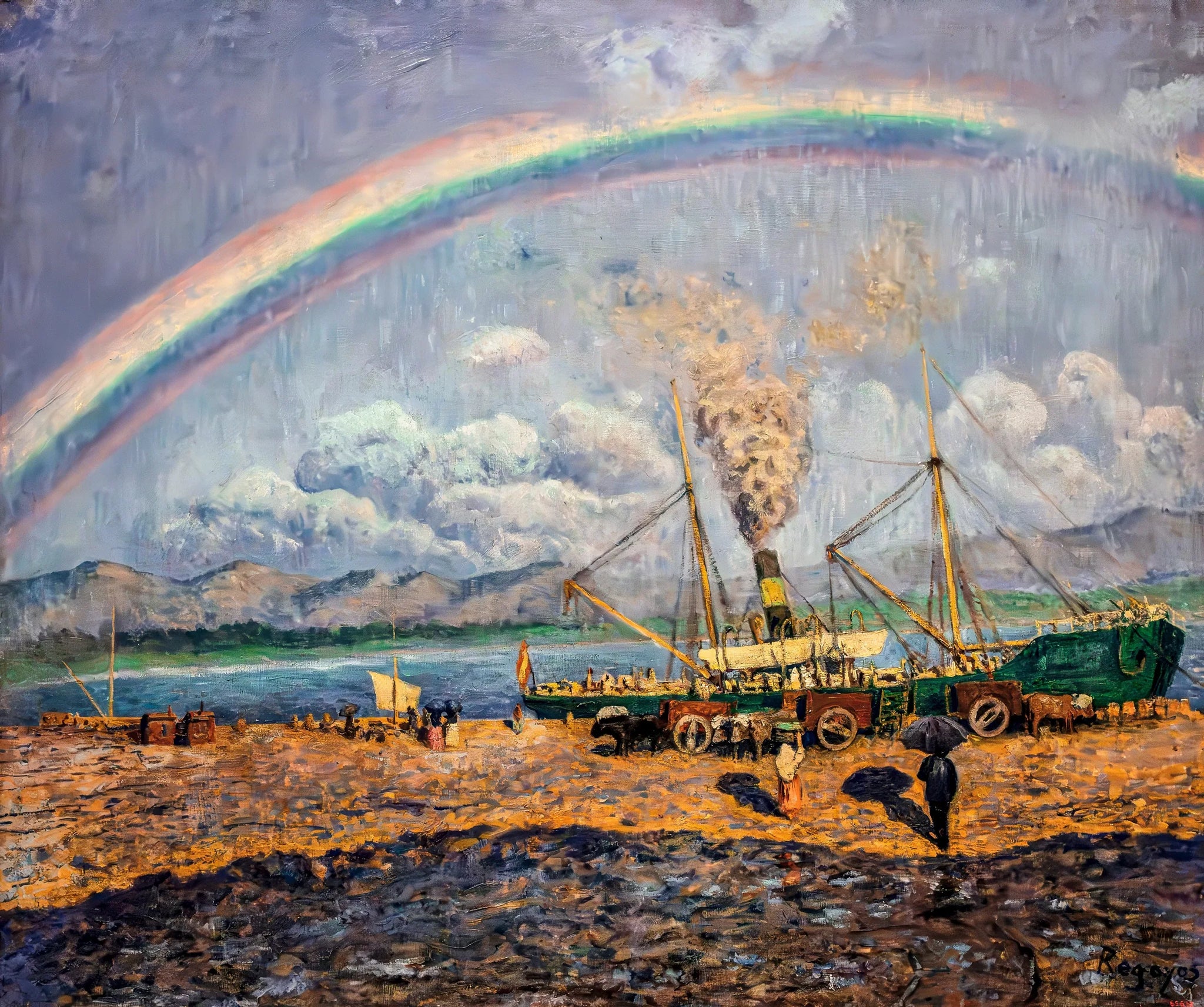 L'averse. Baie de Santoña - Darío de Regoyos image 1 tableau peint à l’huile sur toile