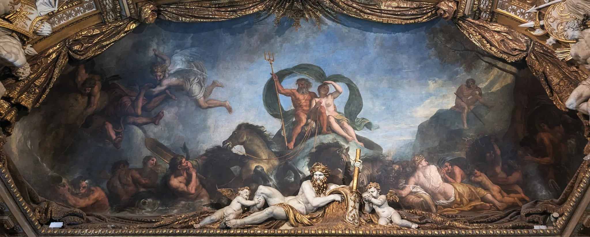 L'Eau ou Le Triomphe de Neptune et d'Amphitrite - Charles Le Brun image 1 copie peinte à la main à l’huile