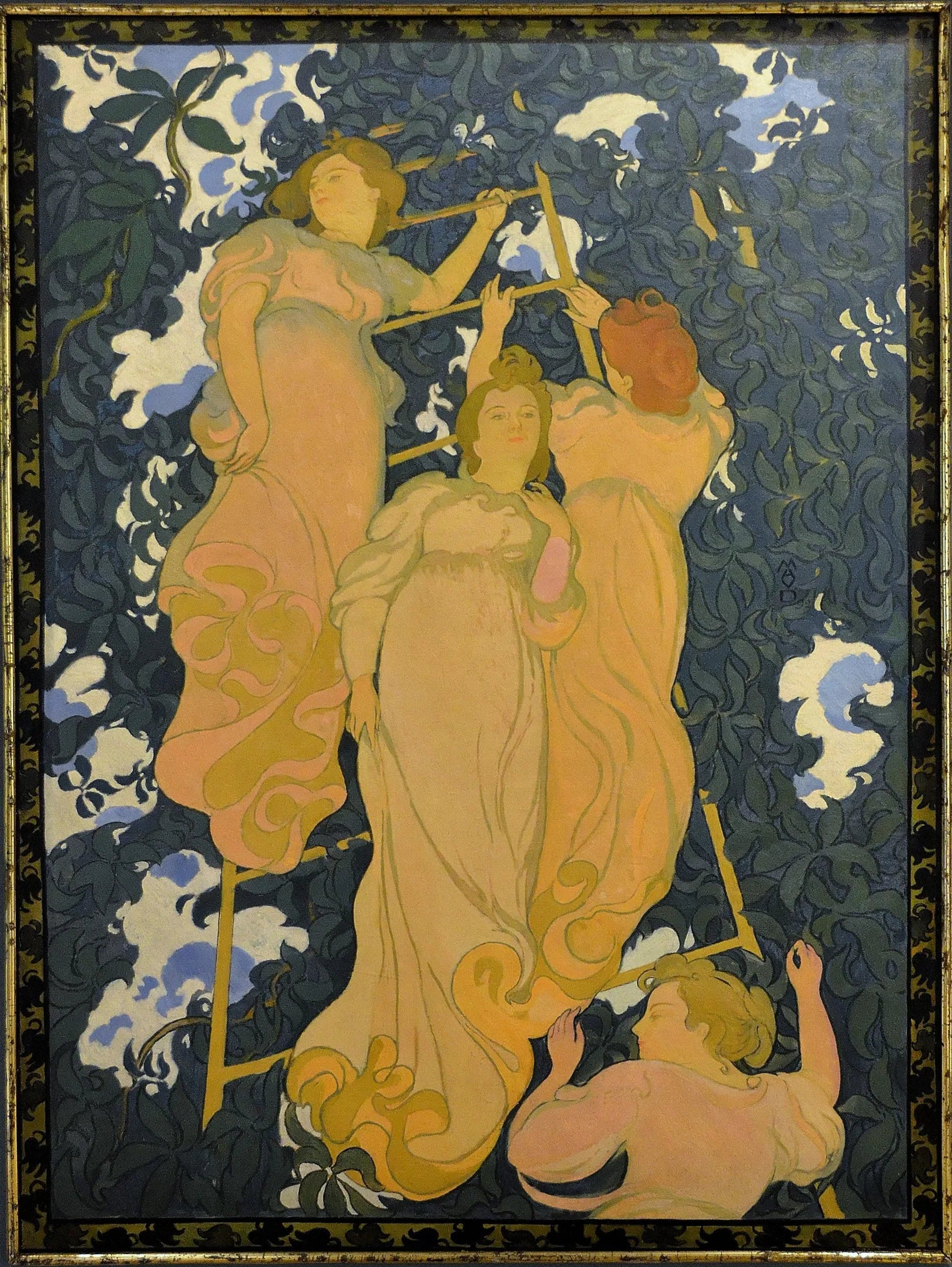 L'Échelle dans le feuillage - Maurice Denis image 1 copie peinte à la main à l’huile