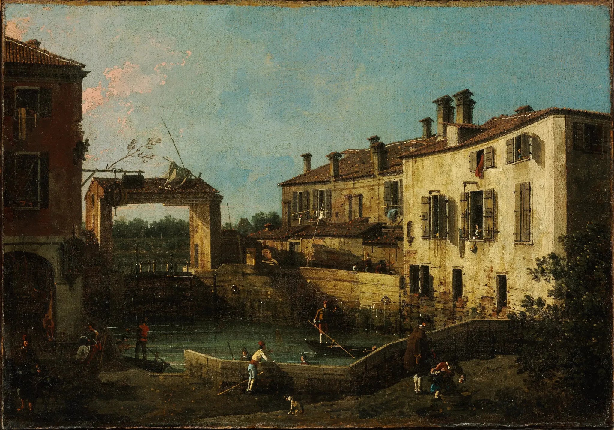 L'Écluse à Dolo - Canaletto image 1 tableau peint à l’huile sur toile