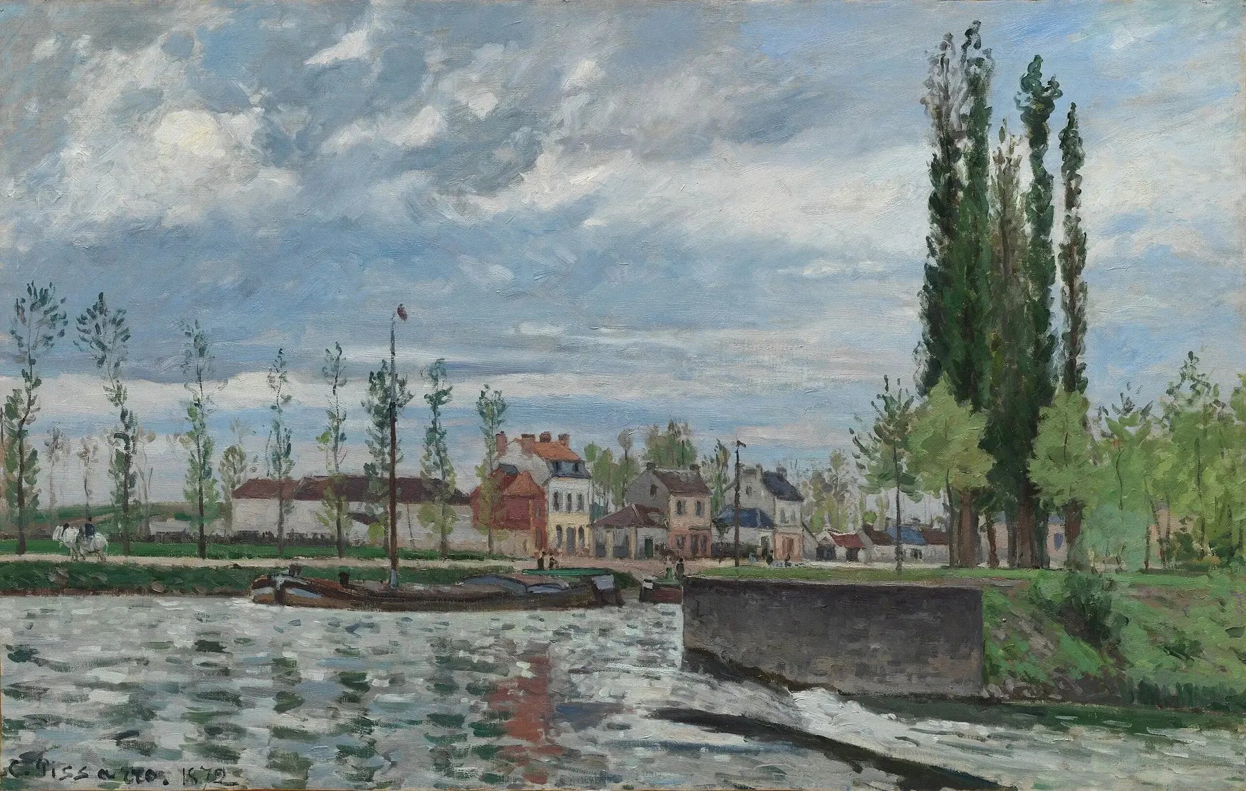 L'Écluse à Pontoise - Camille Pissarro image 1 copie de tableau peinte à la main