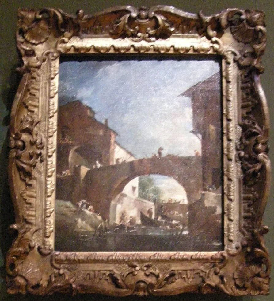 L'écluse de Dolo sur la Brenta : Capriccio - Francesco Guardi image 1 copie peinte à la main à l’huile