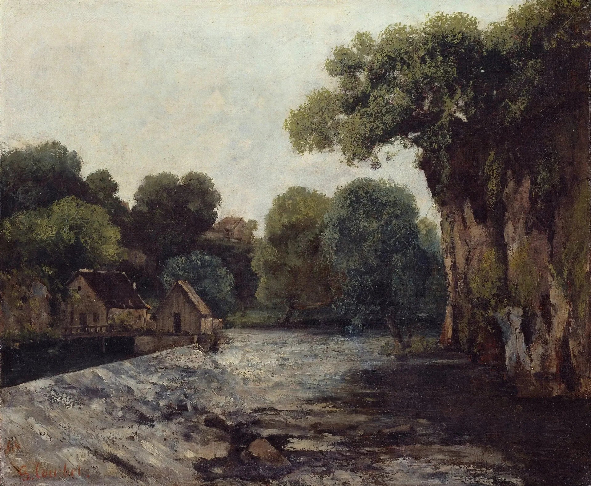 L'écluse de la Loue - Gustave Courbet image 1 tableau peint à l’huile sur toile