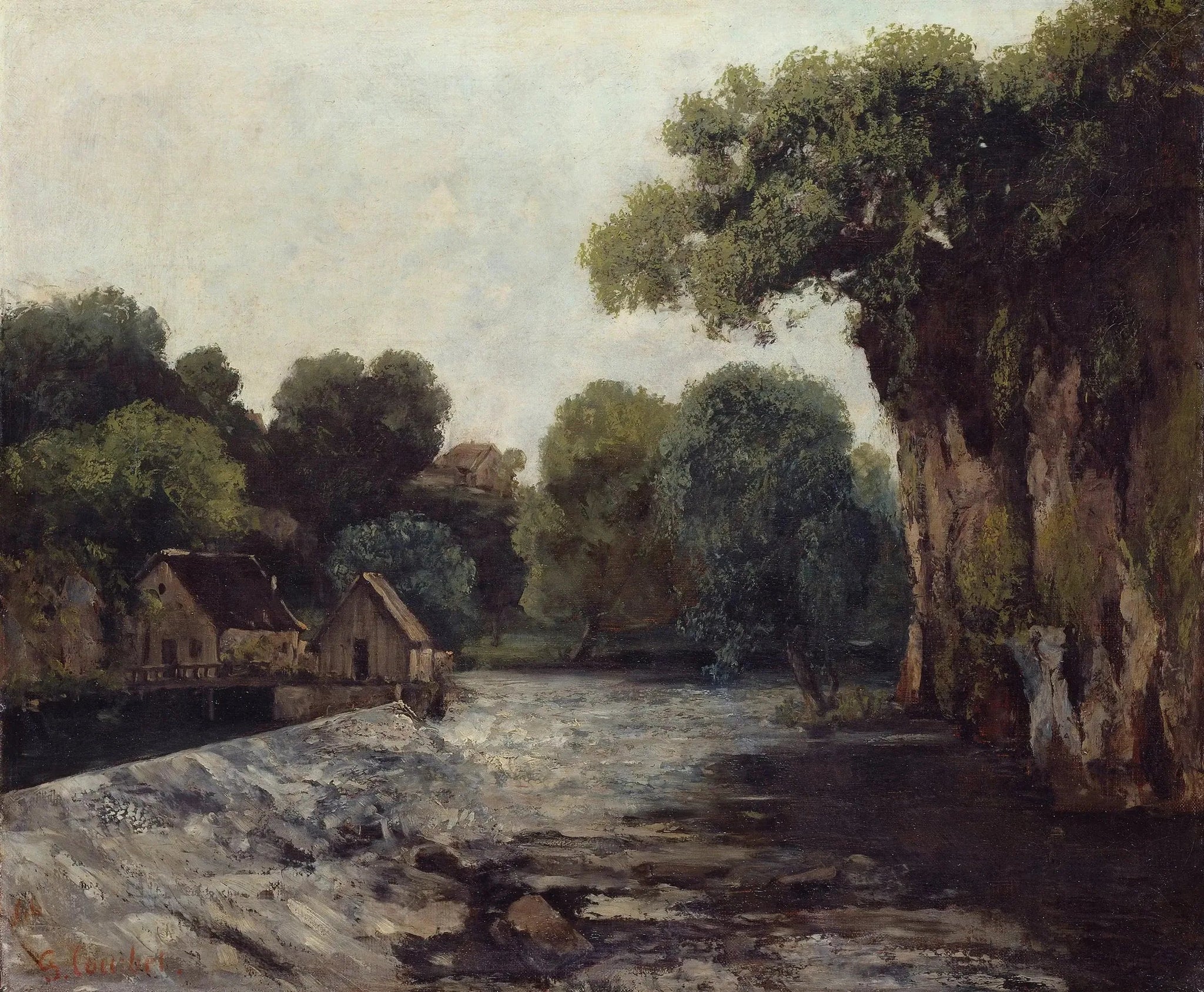 L'écluse de la Loue - Gustave Courbet image 1 tableau peint à l’huile sur toile