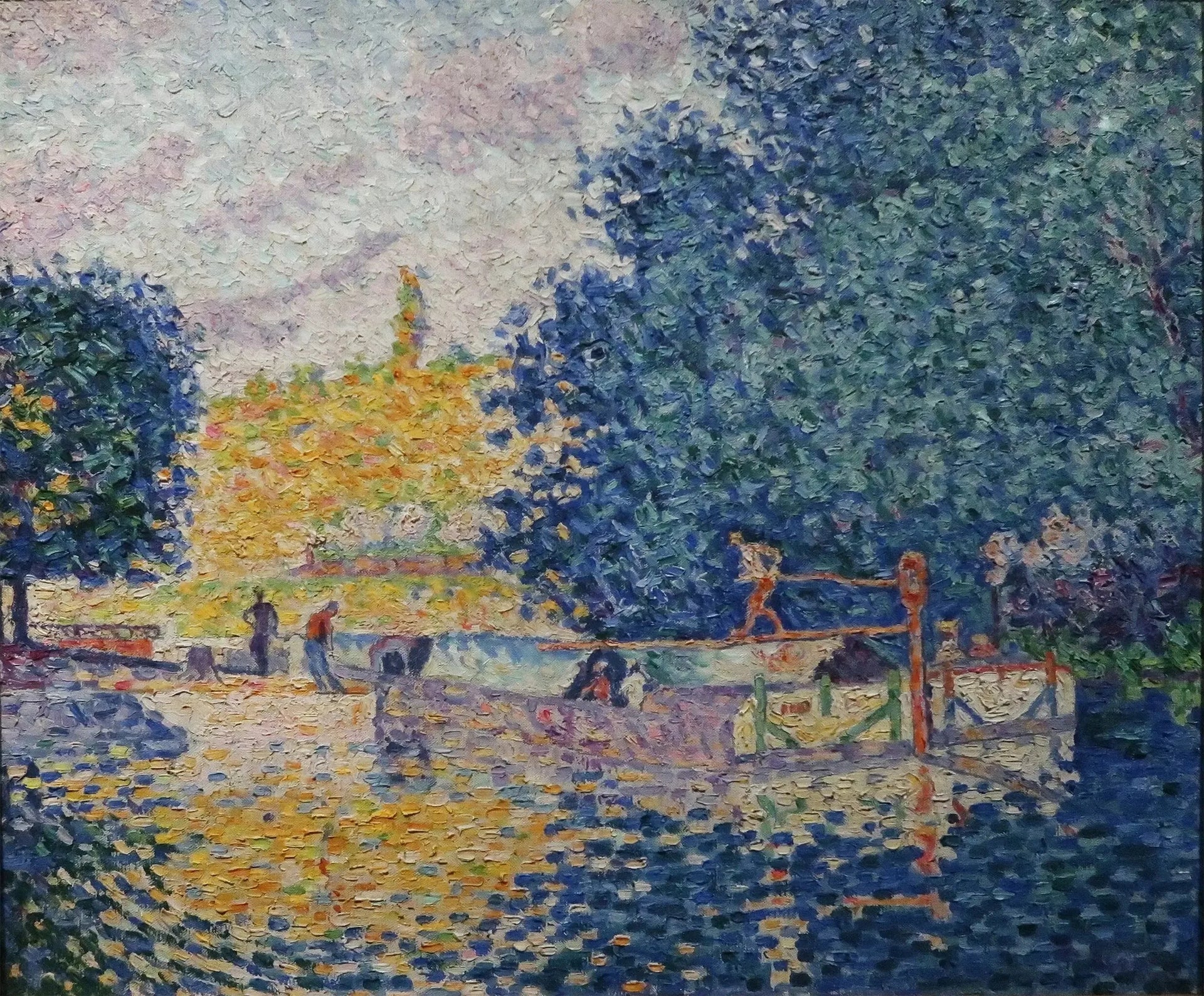 L'écluse de Samois - Paul Signac image 1 reproduction artisanale de tableau