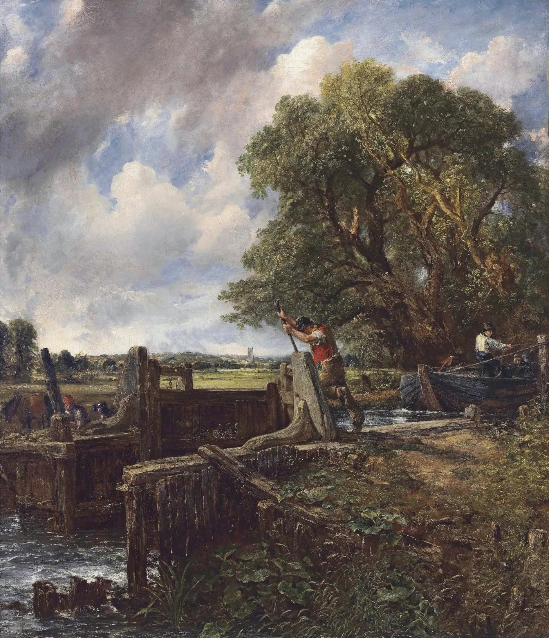 L'Écluse - John Constable image 1 copie peinte à la main à l’huile