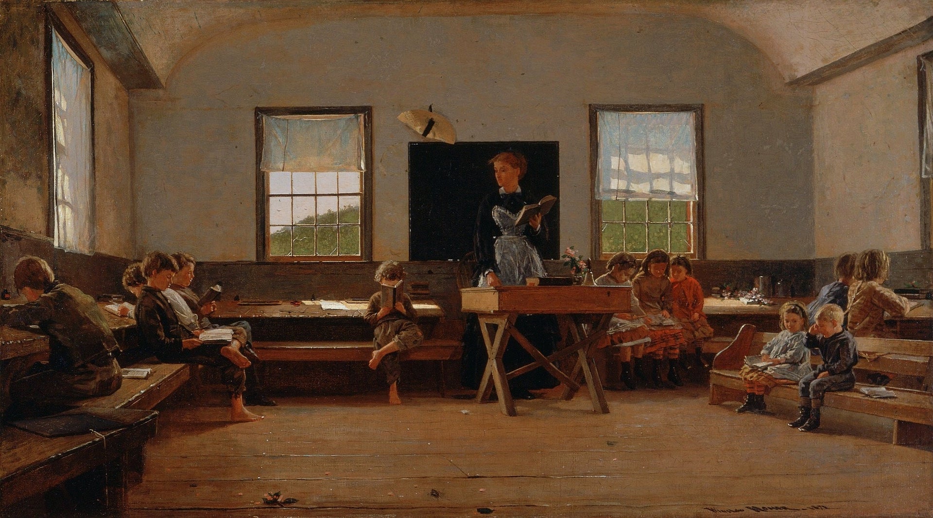 L'école de campagne - Winslow Homer image 1 reproduction de peinture à l’huile