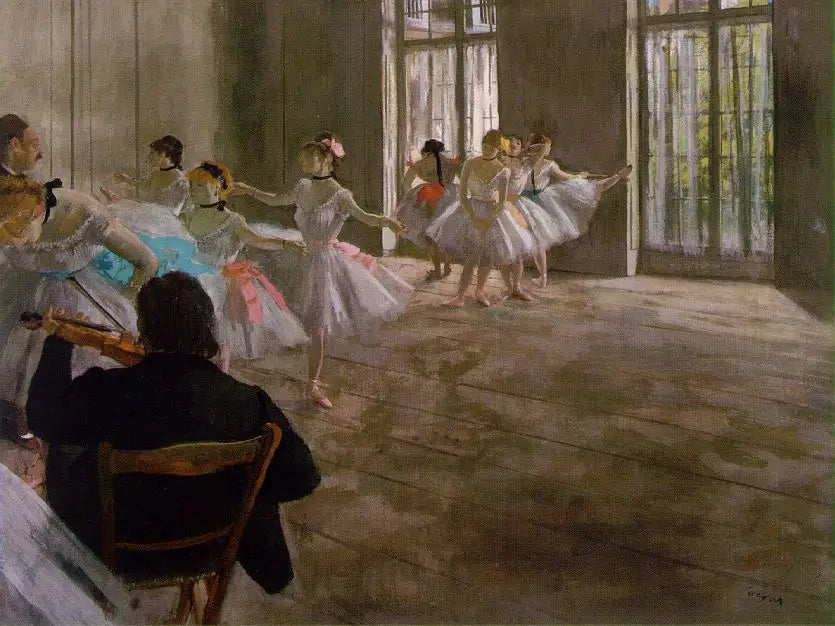 L'école de danse. La répétition - Edgar Degas image 1 reproduction de peinture à l’huile