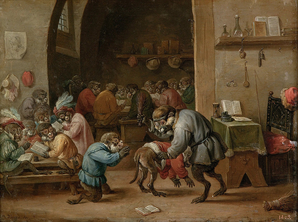 l'école des singes - David Teniers le Jeune image 1 reproduction d’œuvre d’art à l’huile