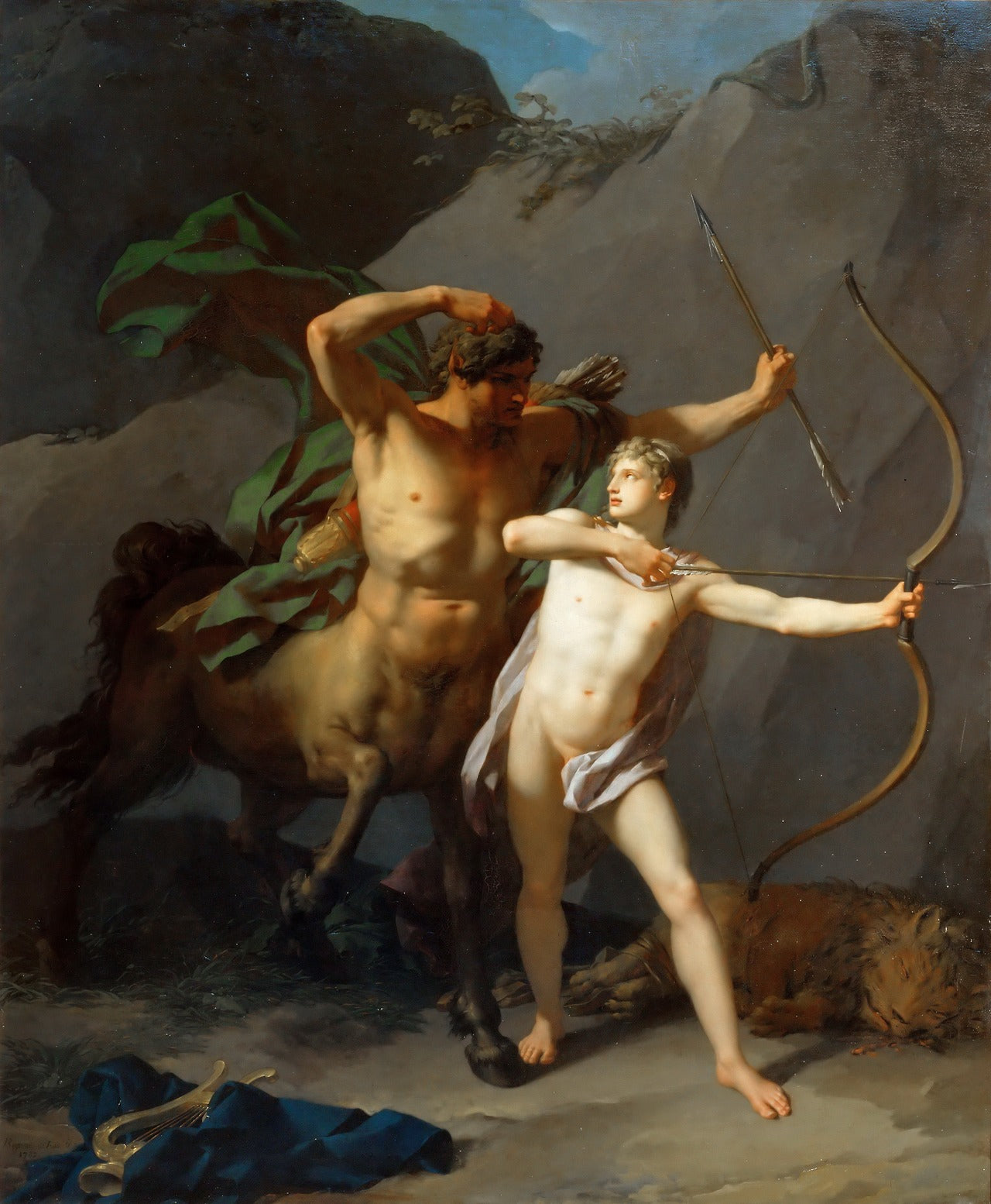 L'Éducation d'Achille par le centaure Chiron - Jean-Baptiste Regnault image 1 copie peinte à la main à l’huile