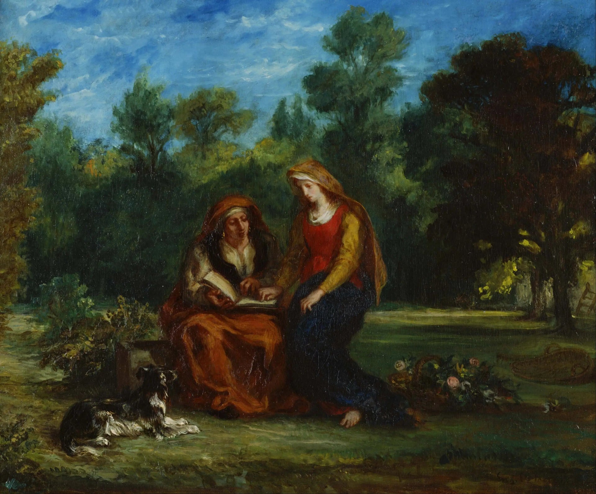 L'Éducation de la Vierge - Eugène Delacroix image 1 copie peinte à la main à l’huile