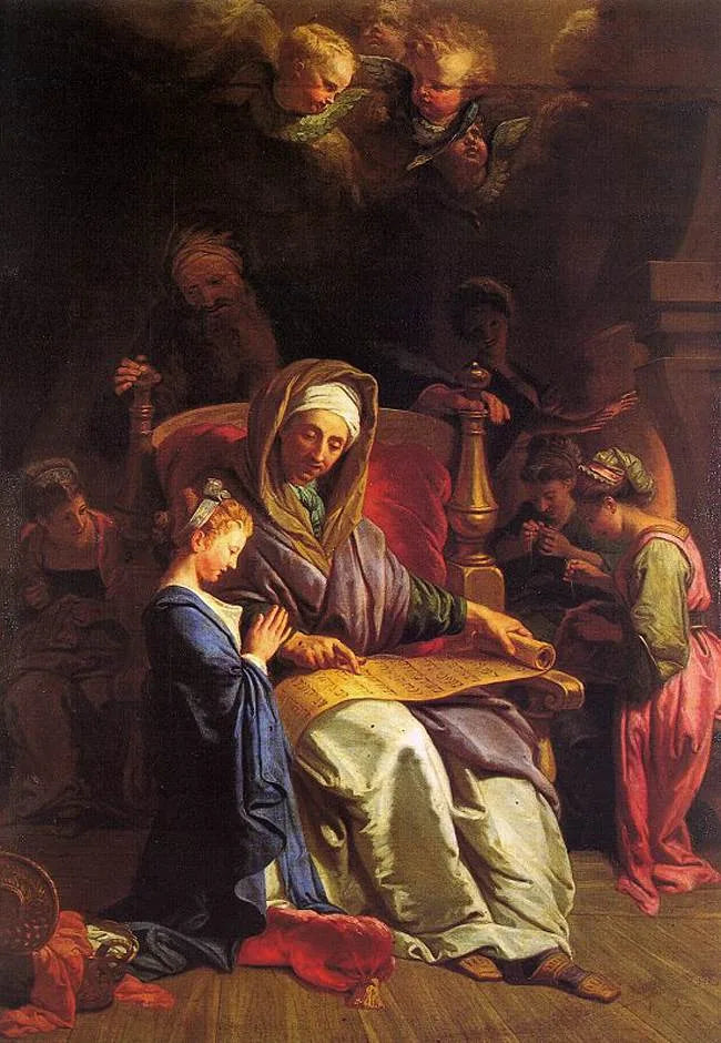 L'éducation de la Vierge - Jean-Baptiste Jouvenet image 1 reproduction artisanale de tableau