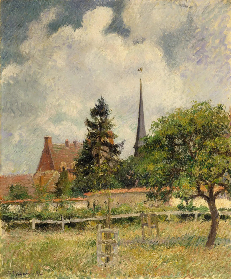 L'église d'Eragny - Camille Pissarro