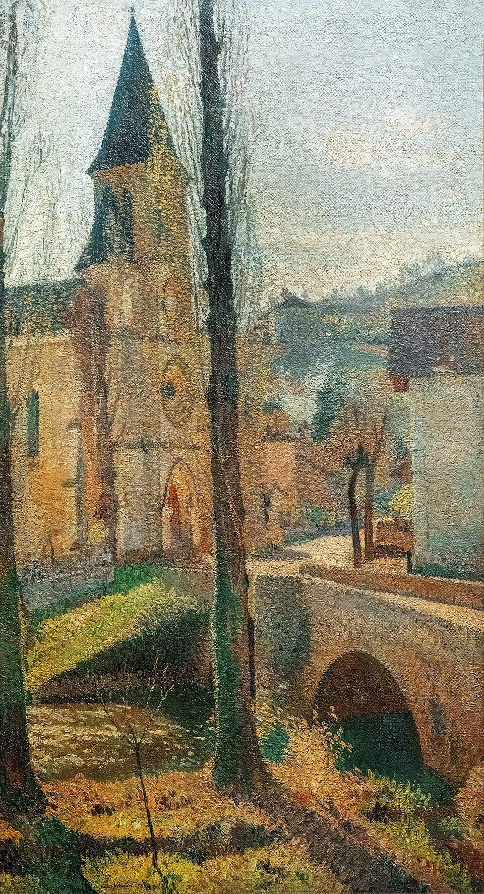 L'église de Labastide-du-Vert et le pont - Henri-Jean Guillaume Martin image 1 reproduction d’œuvre d’art à l’huile